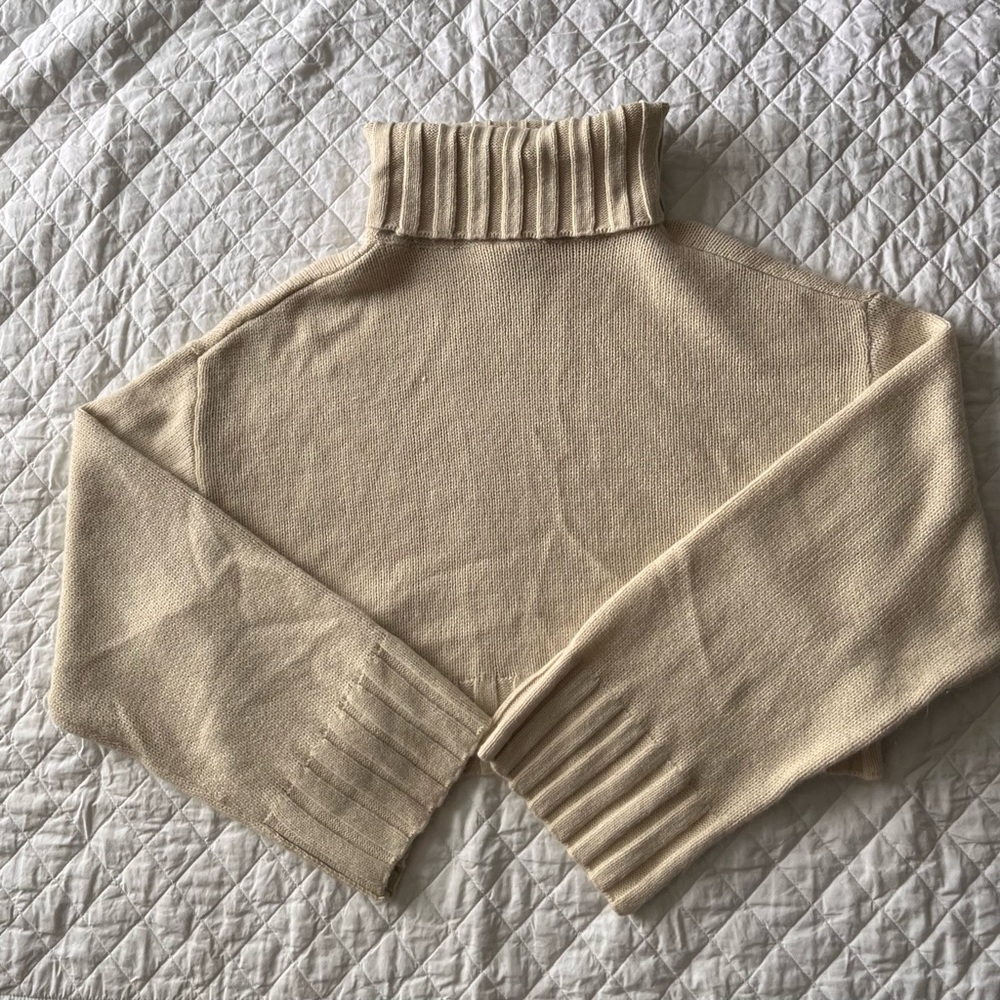 Cream Turtleneck Sweater